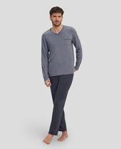 Pijama Feminino Modal com Decote V Cinza Lohe