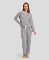 Pijama Feminino Modal Macio Cinza Lohe