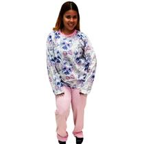 Pijama Feminino Moletim Manga Comprida Yorkshire com Óculos