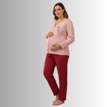 Pijama Feminino Para Amamentação e Gestante Izitex Pijama Feminino Para Amamentação e Gestante Izitex