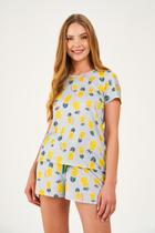 Pijama Feminino Pele De Pêssego Abacaxi