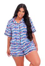 Pijama Feminino Plus Size Americano Estampado Pijama Feminino Plus Size Americano Estampado