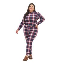 Pijama Feminino Plus Size Inverno Flanelado Comfortável Quentinho Quente Americano Soft Moderno