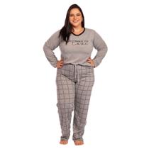 Pijama Feminino Plus Size Longo Inverno Frio Blusa e Calça