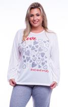 Pijama Feminino Plus Size Love Corações