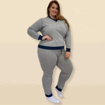 Pijama Feminino Pluz Size Com Punho Inverno Confort Premium - Modas Lemes