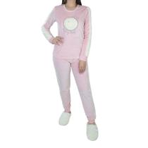 Pijama Feminino Recco Longo Plush Rosa Joy - 15766 Pijama Feminino Recco Longo Plush Rosa Joy - 15766