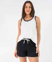 Pijama Feminino Recorte Renda Marisa Off White-17029 Pijama Feminino Recorte Renda Marisa Off White-17029