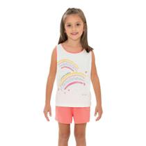 Pijama Feminino Regata de Arco-Íris e Short - Izitex Pijama Feminino Regata de Arco-Íris e Short - Izitex