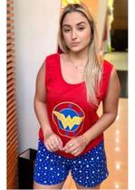 Pijama Feminino Regata e short Baby doll Adulto de Dormir Verão - PIJAMAS VIÇOSA