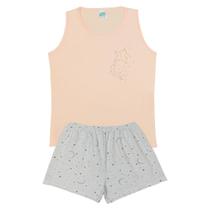 Pijama Feminino Regata Estampa Estrelas e Short - Izitex Pijama Feminino Regata Estampa Estrelas e Short - Izitex