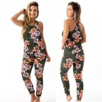 Pijama Feminino Regata Nadador com Calça Conjunto Estampado Linha Noite LuFelice Pijama Feminino Regata Nadador com Calça Conjunto Estampado Linha Noite LuFelice