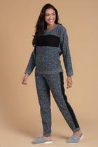 Pijama Feminino Soft Mescla Com Preto