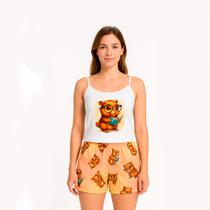 Pijama Feminino Stich e Capivara Tecido Macio e Estampa Fofa P ao GG