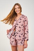 Pijama Feminino Toque De Seda Americano Luar