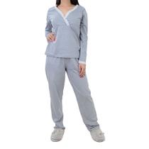 Pijama Feminino Toy Box Renda Cinza Mescla - 745T