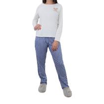 Pijama Feminino Toy Box Urso Xadrez Off White - 711T