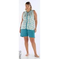 Pijama Feminino Verão Regata Plus Viscolycra Floral 90245