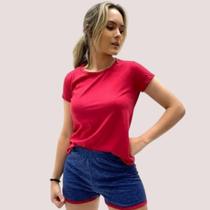 Pijama Feminino Vermelho Lupo Manga Curta Com Shorts