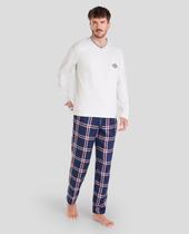 Pijama Feminino Xadrez Macio Azul Marinho Lohe