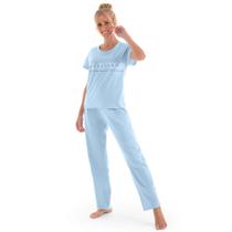 Pijama Feminino Zee Rucci Manga Curta Com Calça Adulto