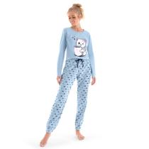 Pijama Feminino Zee Rucci Manga Longa Com Calça Adulto