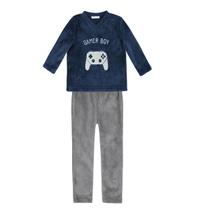Pijama Gamer Boy Bebê Infantil Fleece Hering Kids Inverno
