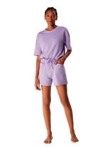 Pijama Hering Feminino Curto Moletinho (7CUXXLZEN) Roxo