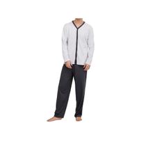 Pijama Hering Masculino Manga Longa 7bwq Cinza Mescla