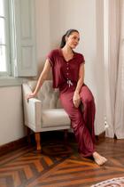 Pijama Homewear Feminino Confortável Luxo Americano Blusa Manga Curta e Calça Pantalona Pijama Homewear Feminino Confortável Luxo Americano Blusa Manga Curta e Calça Pantalona