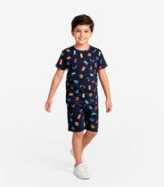 Pijama Infantil Camiseta E Bermuda Select Azul Pijama Infantil Camiseta E Bermuda Select Azul