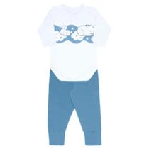 Pijama infantil com body manga longa thermo estampado dedeka ref:23667 p/g