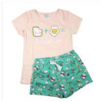 Pijama Infantil com Camiseta E Short Breakfast By Gus
