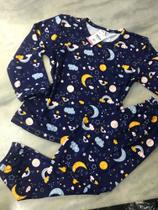 Pijama Infantil com Manga Longa e Calça Em Malha Suede Estampado Pijama Infantil com Manga Longa e Calça Em Malha Suede Estampado