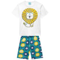 Pijama infantil com shorts masculino 100% algodão com estampa que brilha no escuro Tam 4