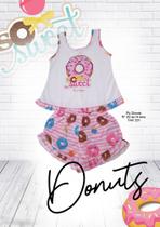 Pijama infantil curto Donuts