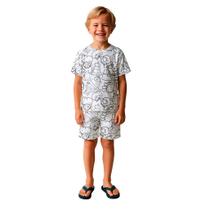 Pijama infantil davi manga curta com canetinha lavável kit para colorir divertido estampado personagens Pijama infantil davi manga curta com canetinha lavável kit para colorir divertido estampado personagens