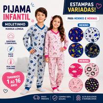 Pijama Infantil de Inverno em Moletinho Flanelado Quentinho e Confortável Pijama Infantil de Inverno em Moletinho Flanelado Quentinho e Confortável