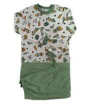 Pijama infantil de inverno manga longa menino quentinho moletinho flanelado 6 a 12 anos