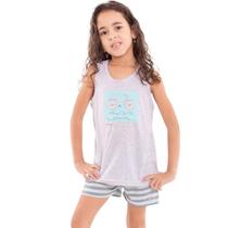 Pijama infantil de verão para menina com pompom Victory