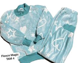 Pijama infantil em fleece magic (brilha no escuro) tamanho 4