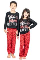 Pijama Infantil Estampado Longo Verão Inverno Netflix Malha