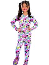 Pijama Infantil Fechado Manga Longa Divertidamente Sticht Minie Festa do Pijama