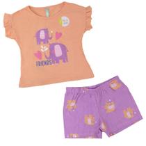 Pijama Infantil Fem Malwee Brilha no Escuro Elefante Rosa