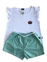 Pijama Infantil Feminino C9CN Tam 10 - Hering Shorts Xadrez Verde.