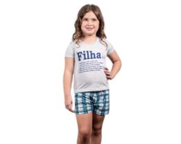 Pijama Infantil Feminino Curto Verão Baby Doll Significado Filha - Bernanna