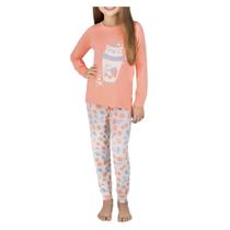 Pijama Infantil Feminino Dedeka Frutas e Flores Laranja 2511