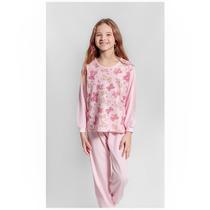 Pijama Infantil Feminino Inverno algodão Blusa Estampada em malha 100% algodão