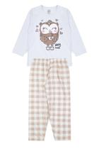 Pijama Infantil Feminino Inverno Coruja - Hey Kids Branco Pijama Infantil Feminino Inverno Coruja - Hey Kids Branco