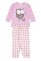 Pijama Infantil Feminino Inverno Coruja - Hey Kids Rosa Claro
